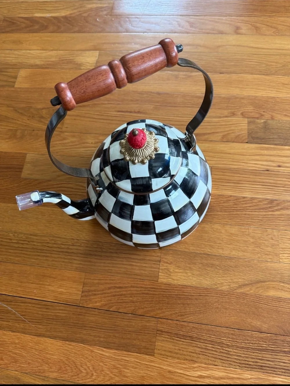 Courtly Check Enamel Tea Kettle - 3 Quart